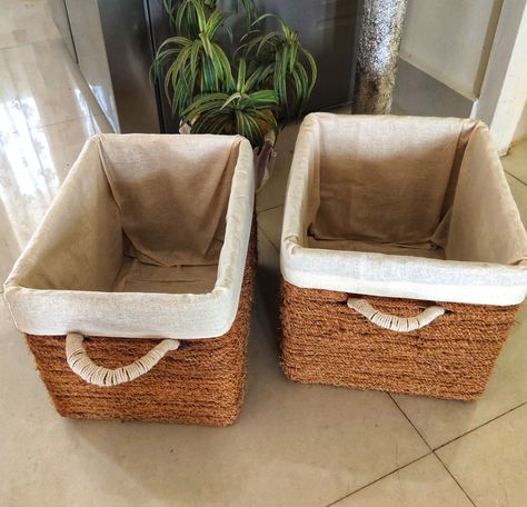 Coconut Rope Craft, Diy Storage Baskets Cardboard Boxes, Diy Storage Basket, Storage Baskets Diy, Diy Laundry Basket, Diy Boxes, Crate Diy, Camping Set Up, Camping Set