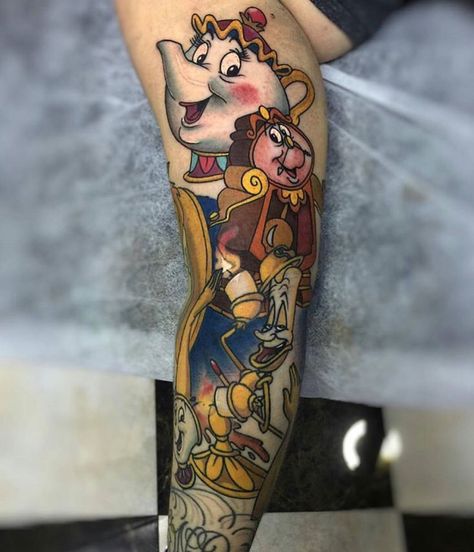 More Beauty and the Beast Cute Disney Tattoos, Disney Inspired Tattoos, Belle Tattoo, Disney Sleeve Tattoos, Beauty And The Beast Tattoo, Disney Sleeve, Disney Princess Tattoo, Mouse Tattoos, Princess Tattoo