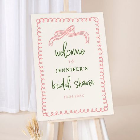 Pink and Green Colorful Bridal Shower Welcome Foam Board Bridal Shower Pink And Green, Pink And Green Brunch Decor, Pink And Green Bridal Shower, Pink Bridal Shower Decor, Bridal Lunch, Green Bridal Showers, Pink Bachelorette Party, Bridesmaid Luncheon, Birthday Events