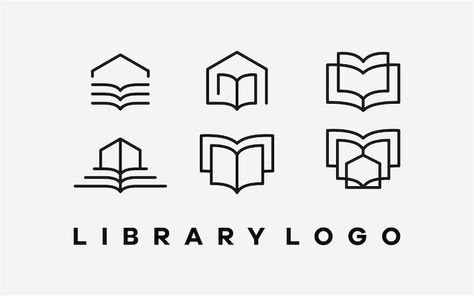 Logo library line home simple abstract | Premium Vector #Freepik #vector #art-book #education-symbol #book #education Library Logo Ideas, Book Logo Design Icons, Library Logo Design, Logo Library, Education Symbol, Library Icon, Library Logo, Book Icon, Education Logo Design