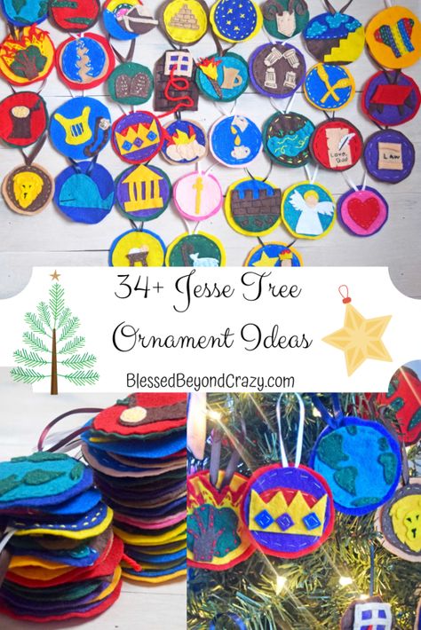 34+ Jesse Tree Ornament Ideas are a fun way to remind us of the Biblical journey of Christ birth. #Christmas #christian #diy #crafts #blessedbeyondcrazy Christian Diy Crafts, Tree Ornaments Ideas, Jesse Tree Ideas, Jessie Tree, Tree Ornament Ideas, Christian Diy, Jesse Tree Advent, Jesse Tree Ornaments, Easter Tree Ornaments