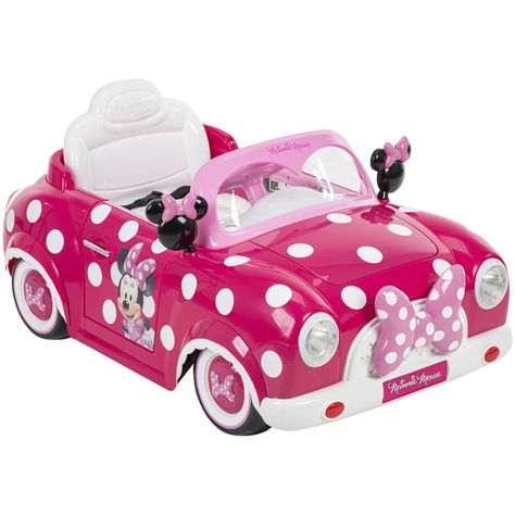 Disney Minnie Mouse Convertible Car 6-Volt Electric Ride-On by Huffy - Walmart.com Magic Car, Fun Memories, Convertible Car, Pink Minnie, Minnie Mouse Girl, Outdoor Play Equipment, Custom License Plate, Pink Car, Disney Theme