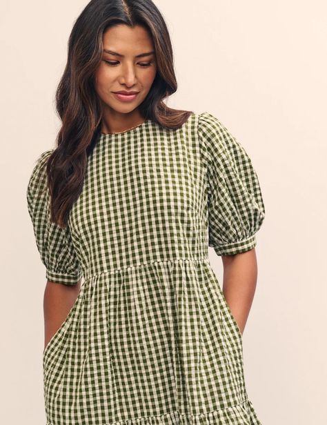 Green gingham dress