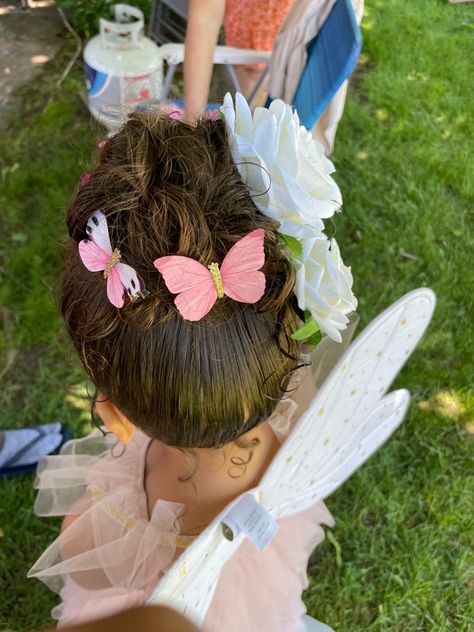 Hairstyles With Butterflies, Fairy Hairstyle, Toddler Hairstyles, Cute Buns, The Bun, Fairy Hair, Bun Tutorial, Flower Girl Hairstyles, Cute Fairy