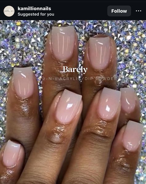 Natural Dip Manicure, Matte Gel Nails Short, Nude Nail Designs Square, Ombre Short Nails, Nude Nails Black Women, Prom Nail Inspo, Military Nails, Plain Acrylic Nails, Natural Looking Acrylic Nails