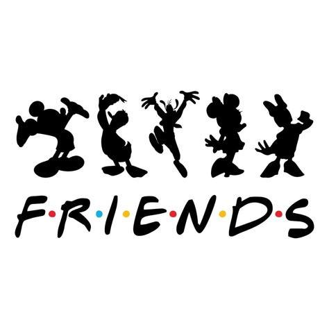 Disney Silhouettes, Friends Svg, Idee Cricut, Free Characters, Images Disney, Diy Disney Shirts, Projets Cricut, Image Svg, Senior Trip