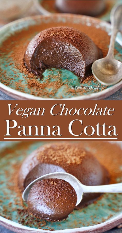 Easy Panna Cotta Recipe, Vegan Panna Cotta, Chocolate Panna Cotta, Dairy Free Creamer, Vegan Pudding, Panna Cotta Recipe, Milk Dessert, Vegan Baking Recipes, Chocolate Banana Bread