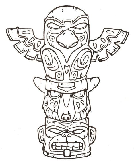 animal+totem+poles | Free Printable Totem Pole Coloring Pages For Kids Totem Pole Drawing, Pole Drawing, Totem Pole Tattoo, Totem Tiki, Native American Totem Poles, Raven Totem, Totem Pole Art, Totem Tattoo, Native American Totem