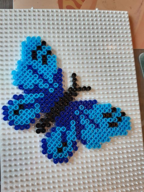 Fuse Bead Butterfly Patterns, Hamma Beads Ideas Butterfly, Fuse Bead Butterfly, Butterfly Fuse Beads, Perler Beads Butterfly, Butterfly Hama Beads, Perler Butterfly, Butterfly Perler Beads, Butterfly Perler Bead Pattern