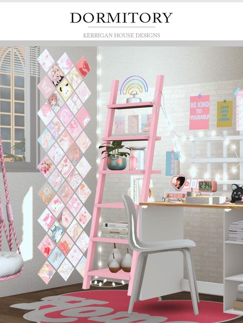 Sims 4 Pastel Bedroom Cc, Sims 4 Room Sets, Bedroom Decor Sims 4 Cc, The Sims 4 Teen Cc, House Decor Sims 4 Cc, Sims 4 Cc Anime Decor, Funiture Sims 4 Cc, Sims 4 Anime Cc Decor, The Sims 4 Decor Cc