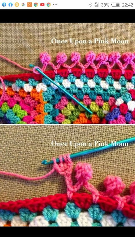 Edging Crochet Pattern, Edging Crochet, Crochet Blanket Edging, Háčkované Lemy, Confection Au Crochet, Crochet Edging Patterns, Crochet Simple, Crochet Borders, Crochet Square Patterns