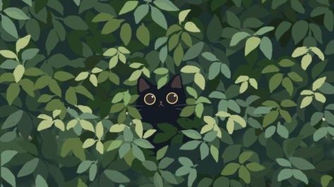 Aesthetic Color, A Black Cat, Arte Inspo, Dessin Adorable, Green Aesthetic, الرسومات اللطيفة, Scenery Wallpaper, Anime Scenery, Pretty Art