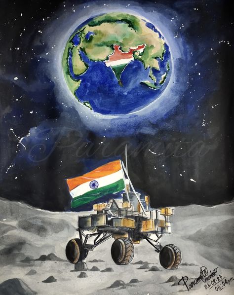 Chandrayan 3 Space Drawing, Pencil Drawings For Competition, India In 2030 Painting, Proud To Be An Indian Poster, Painting On Chandrayaan 3, Independence Day Poster Drawing Ideas, Chandryaan3 Drawing, Isro Chandrayaan 3 Poster Drawing, Chandryan3 Poster Drawing