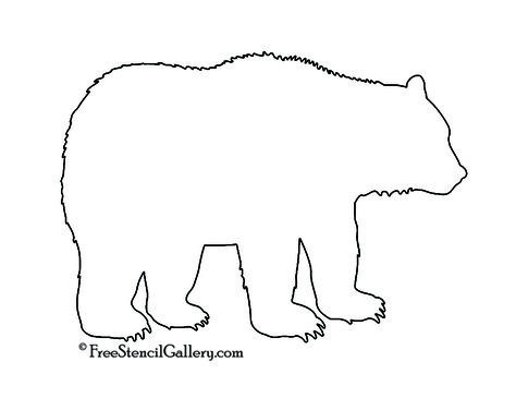 Bear Stencil Silhouette Bear Cutout Template, Black Bear Silhouette Printable, Printable Bear Template, Animal Templates Printable Free Pattern, Polar Bear Template Free Printable, Bear Applique Pattern Free, Bear Template Free Printable, Bear Outline Drawing, Bear Silhouette Printable