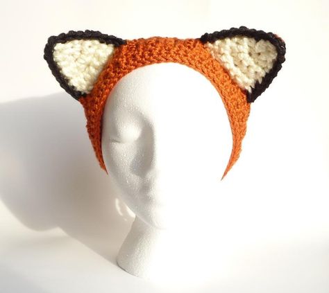 Looking for your next project? You're going to love Fox Headband Ear Warmer Earwarmer Kawaii by designer Jennifer A Roy. Fox Hat Pattern, Fox Hat Crochet, Crochet Braid Pattern, Fox Headband, Easy Crochet Headbands, Bandeau Au Crochet, Crochet Headband Pattern Free, Fox Costume, Headband Crochet