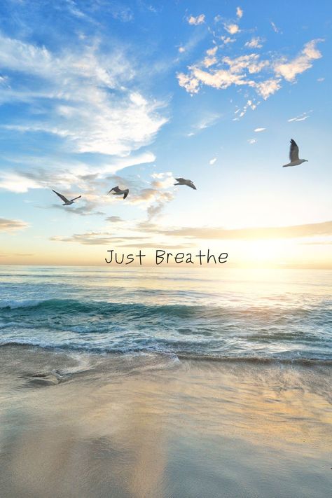 Gratitude Day Quotes, Summer 2024 Quotes, Gratitude Quotes Affirmations, Breathe Quotes Inspiration, Just Breathe Wallpaper, Breathe Wallpaper, Breathe Work, Quotes Sea, Just Breathe Quotes