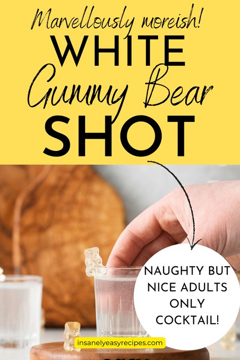 White Gummy Bear Shot, Gummy Bear Shots, White Gummy Bear, Easy Mixed Drinks, Cocktail Vodka, Easy Cocktail, Sour Mix, Impressive Recipes, Lemon Lime Soda