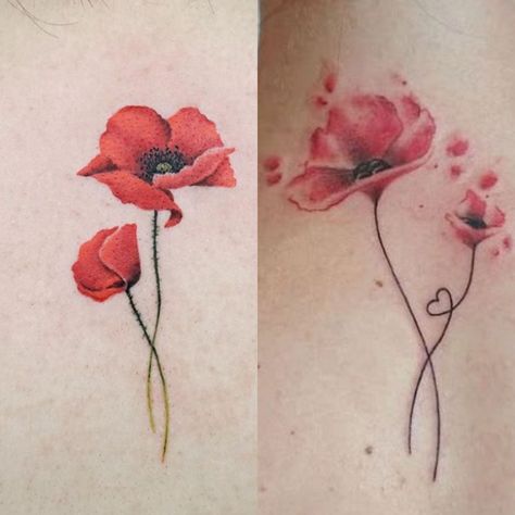 205+ Prettiest Poppy Tattoo Ideas (2024) - TattoosBoyGirl 3 Poppies Tattoo, Poppy Heart Tattoo, Poppy Flower Tattoo Color, Poppy And Rose Tattoo, Poppy Flower Tattoos, Poppy Tattoo Ideas, Poppy Tattoo Meaning, Anemone Tattoo, Watercolor Poppy Tattoo