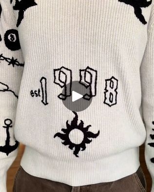 Decorated Sweatshirts Ideas, Sweater Tattoo, Tattoo Sweater, Tattoo Sweatshirt, Tatto Sleeve, Knitting Tattoo, Tattoo Embroidery, Embroidered Words, Create A Tattoo