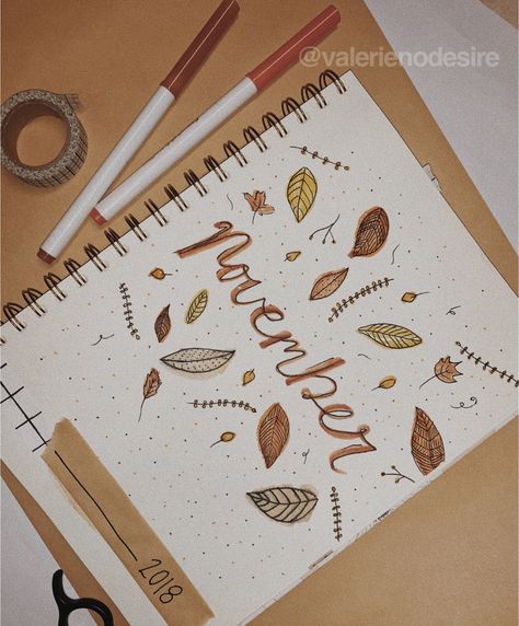 November Dot Journal, Bulett Journal Page Ideas November, November Title Page Bullet Journal, November Title Page, Planer November, November Header, November Bullet Journal Cover, Journal Title Page, Bullet Journal Title Page