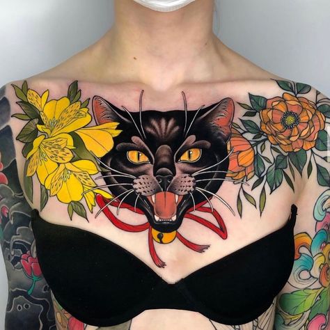 ✨🐈 Happy #CatTatThursday! 🐈✨ Wow! 😻 This is purr purrfection! Ameowzing cattoo courtesy of @allday_jina! 🙌 Cat Chest Tattoo, Tattoo On Chest, Cat Tat, Tattoo Cat, Chest Tattoo, Cat Tattoo, Tattoo On, Cat Photo, Tattoos