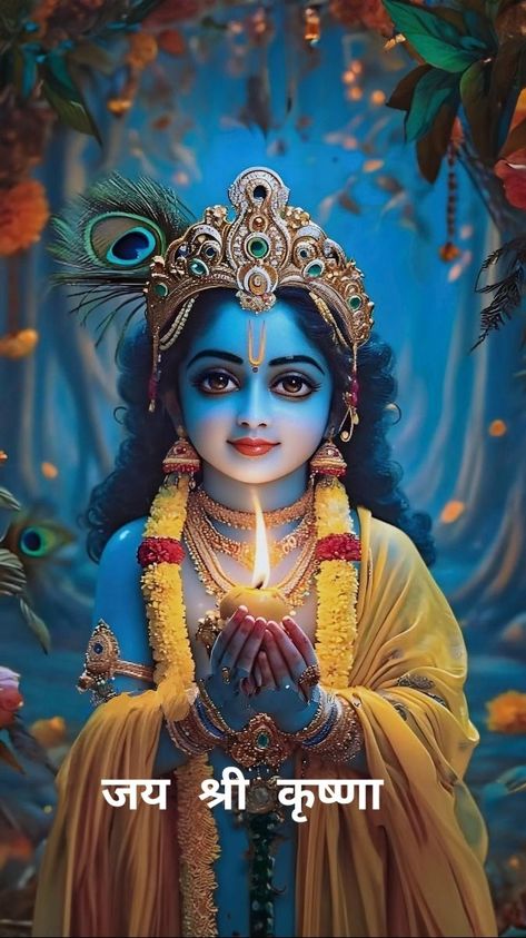 Jay Shree Krishna Image, Sreekrishna Jayanthi Photos, Krishna Good Morning Images, Good Morning Nature Quotes, Jay Shree Krishna, Animals With Horns, Happy Good Morning Images, Krishna Avatar, Beautiful Morning Quotes