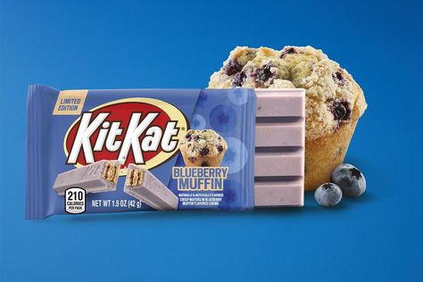 Kitkat Flavors, Kit Kat Flavors, Graham Cookies, Muffin Flavors, Kit Kat Bars, Pie Flavors, Blueberry Muffin, Out Of The Blue, Homemade Vanilla