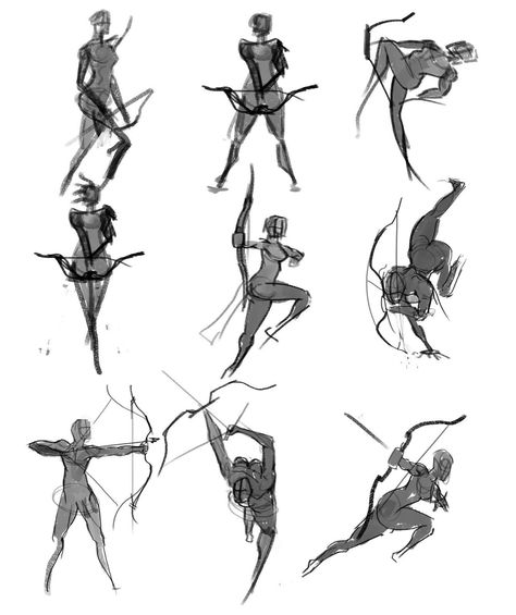 Archer Reference, Archer Pose, Archery Poses, Action Poses Drawing, Bow Drawing, Bow Pose, Arrow Drawing, Action Pose Reference, Guy Drawing