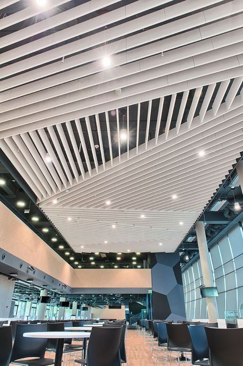 Acoustic Baffles | Interior design | Pinterest | Acoustic and Html Hotel Doors Design, Baffle Ceiling, Acoustic Baffles, Ceiling Details, Ceiling Design Ideas, Armstrong Ceiling, Office Ceiling, False Ceiling Living Room, Hotel Lobby Design