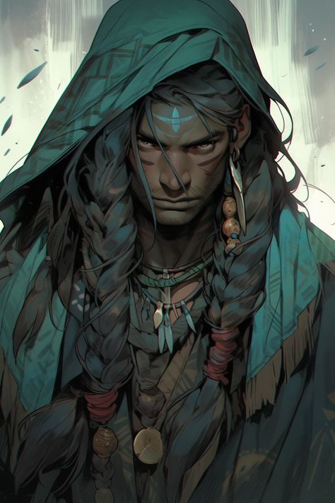 D&d Druid Art, Druid Art Male, Human Ranger Dnd Male, Dnd Druid Male, Male Druid Character Art, Druid Dnd Character Concept, Elf Ranger Male, Fey Wanderer Ranger, Druid Fantasy Art