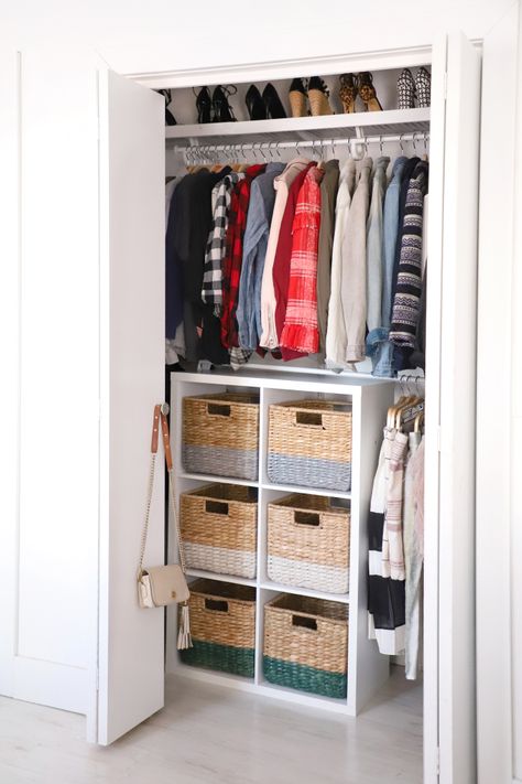 DIY ORGANIZATION | Color-Coded Closet Makeover | I Spy DIY | Bloglovin’ Color Coded Closet, Closet Makeover Diy, Organized Closet, Organization Closet, Tiny Closet, Wardrobe Organisation, Clothes Closet Organization, Closet Renovation, Closet Organization Diy