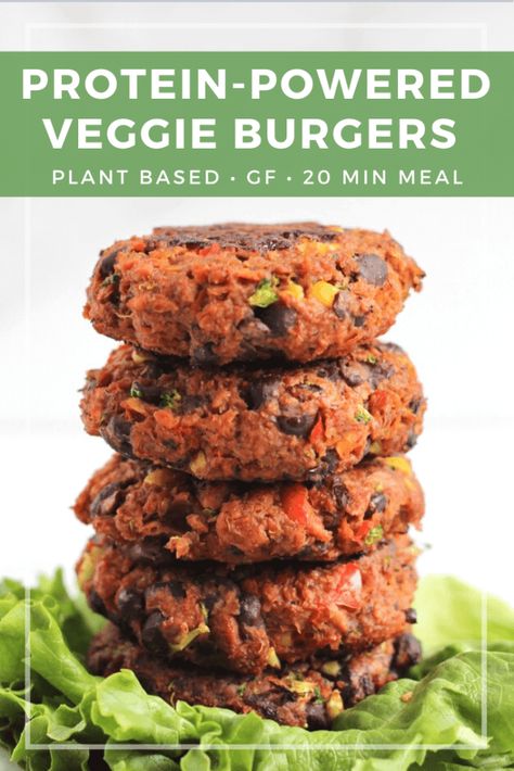 20 Min Meal, Protein Burger, Veggie Burgers Recipe, Plant Based Burgers, Plant Based Cookbook, Veggie Burgers, High Protein Vegan, Veggie Burger, Delicious Vegan Recipes