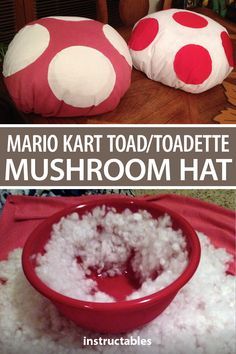 Mario Mushroom Hat Diy, Mario Toad Dog Costume, Super Mario Bros Toad Costume, Toad Mushroom Costume, Mushroom From Mario Costume, Toadstool Costume Mario, Toad Toadette Costume, Toad Diy Costume Super Mario, Mario Kart Toad Costume