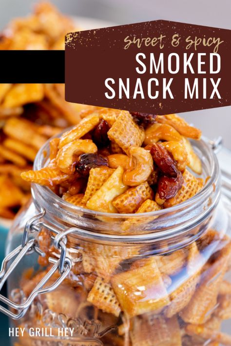 Bbq Treats, Sweet Chex Mix, Bbq Snacks, Hey Grill Hey, Traeger Smoker, Baby Grill, Smoked Food, Pellet Grill Recipes, Traeger Recipes