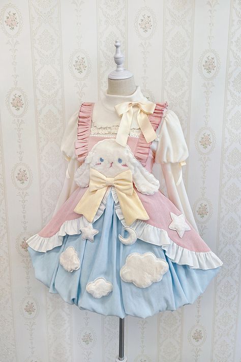 Cinnamoroll Moodboard, Cinnamoroll Dress, Cinnamoroll Party, Alice Clothes, Bunny Dress, Kawaii Fashion Outfits, Kawaii Dress, Sweet Lolita, Dreamcatchers