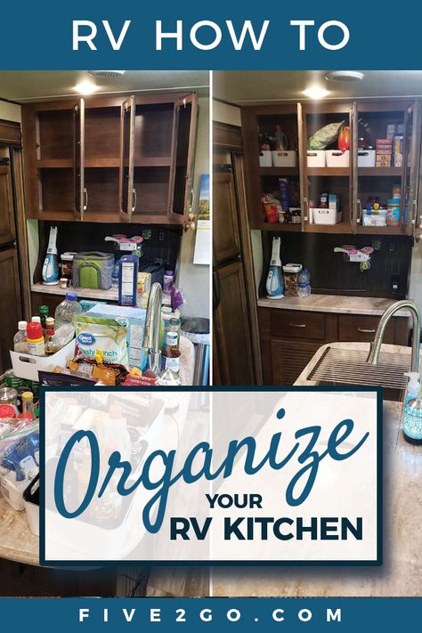 How To Organize Your RV Kitchen! We pull everything out of the kitchen cabinets, get rid of things we’ve never used, and reconfigure our storage to better fit how we use our kitchen. You’ll see how we handle our big, heavy, bulky items like the Instant Pot, our electric skillet, and our pots and pans. We also show how we decided to store our mixing bowls, paper products, and utensils. Plus we clean out our junk drawers! Camper Kitchen Cabinets, Organize Rv, Rv Kitchen Cabinets, Rv Kitchen Organization, Rv Cabinets, Simple Organization, Rv Camping Checklist, Camper Kitchen, Pan Storage