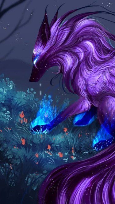 Kitsune Wallpaper, Kitsune Fox Spirit, Mythical Creatures Fantasy, Mystical Animals, Images Kawaii, Wolf Spirit Animal, Mythical Animal, Cute Fantasy Creatures, Fantasy Beasts