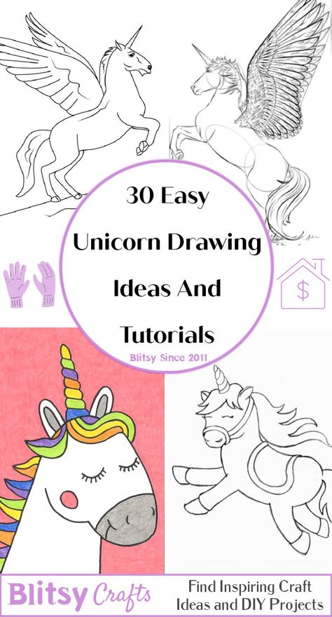 How To Draw A Unicorn, Unicorn Drawing Ideas, Unicorn Drawing Sketches, Simple Unicorn Drawing, Drawing A Unicorn, Unicorn Drawing Easy, How To Draw Unicorn, Sketch Guide, Unicorn Drawings