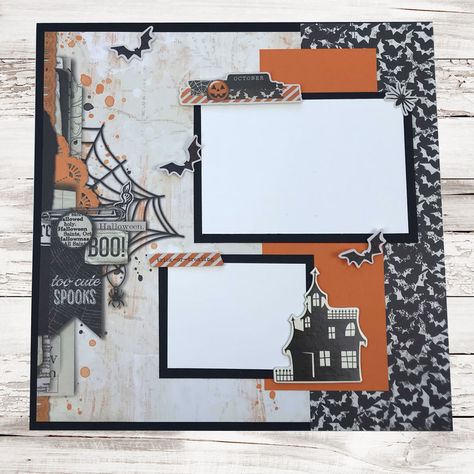 Fall Scrapbook Pages, Fall Scrapbook Layouts, Halloween Layout, Holiday Scrapbook, Halloween Scrapbook, Scrapbook Titles, Fall Scrapbook, Scrapbook Book, Kids Scrapbook