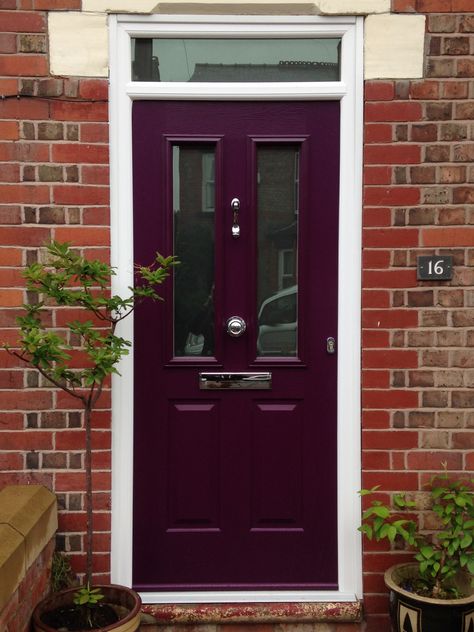 Aubergine Front Door, Eggplant Front Door, Dark Purple Front Door, Plum Front Door, Burgundy Front Door, Purple Front Door, Purple Front Doors, Color Uva, Front Door Inspiration