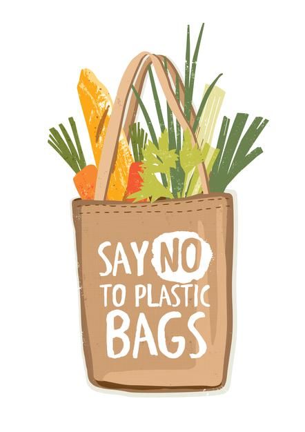 Say No To Plastic Bags, Gboard Keyboard Theme Aesthetic, Reusable Plastic Bags, Say No To Plastic, Bag Illustration, Food Illustration Art, Drawing Bag, Recycle Bag, Hand Drawn Vector Illustrations