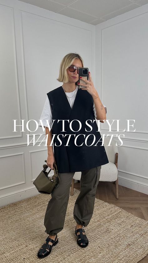 Polly Sayer (@pollyvsayer) • Instagram photos and videos Polly Sayer, Waistcoat For Women, Hm Jeans, Hm Shoes, Waistcoats For Women, Waistcoat Woman, H&m Shoes, Spring Fits, Eddie Bauer Women