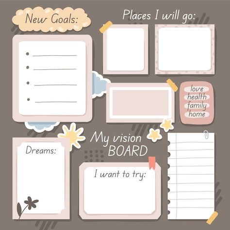 Drawn Vision Board Ideas, Hand Drawn Vision Board, Vision Board Layout Template, Vision Board For 2024, 2024 Vision Board Template, Goal Board Ideas Motivation, Vision Board Layout Ideas, Vision Board Examples Design Ideas, Drawn Vision Board