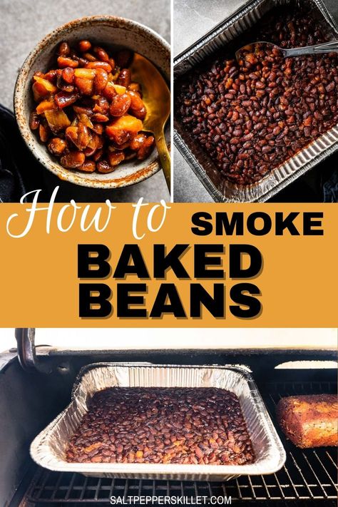 How to make smoked baked beans? I’ve got all the easy steps and essential tips you need for the perfect smoky, sweet, and tangy baked beans! This smoked baked beans recipe is a simple yet flavor-packed twist on the classic, ideal for pairing with BBQ meats or as a standalone side. Perfect for gatherings, these smoky beans are easy to prep while your smoker works on the main dish, so you get all the flavor without heating up the kitchen. Read the post to learn more! Smoker Beans Recipes, Baked Beans On The Smoker, Smoked Bbq Baked Beans, Baked Beans On Smoker, Traeger Baked Beans, Smoked Beans In Smoker, Smoked Baked Beans In Smoker, Smoker Baked Beans, Tangy Baked Beans