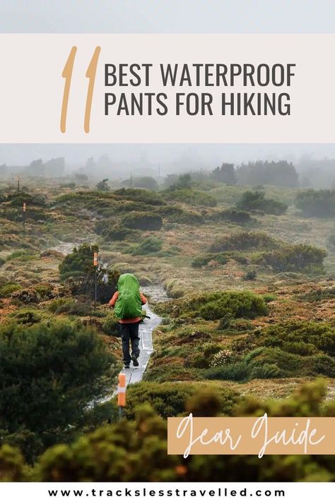 Rain pants have a plethora of uses that range from the obvious – keeping you dry while hiking in the rain – to providing a durable and wind-resistant layer to throw over your hiking pants or base layers at camp. In this guide to finding the best waterproof pants for hiking, you’ll find easy-to-digest explanations on all the important components, plus a list of the best rain pants for 2023 so you can conveniently compare and choose the best option for you. Waterproof Hiking Pants, Hiking In The Rain, Waterproof Pants, Rain Pants, Hiking Pants, Hiking Gear, In The Rain, Camping Gear, The Rain