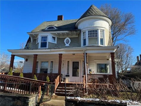 Victorian Two-Family Home in Jamestown, NY $57,500 - Multi-Family Homes 4 Sale Jamestown Ny, Charming Aesthetic, Multi Family Homes, Corner Lot, Family Homes, Gas And Electric, Leaded Glass, Stone Wall, Lake View