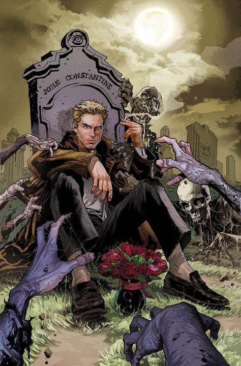 Falling behind only Batman and Superman, Constantine was voted the 3rd most popular comic book character of all time. Constantine Comic, Constantine Hellblazer, Vertigo Comics, Justice League Dark, John Constantine, Univers Dc, Arte Dc Comics, Comic Manga, New 52