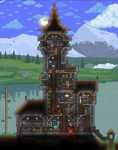 Steam Community :: :: my mastermode base Terraria House Ideas How To Build, Terraria Builds Ideas, Terraria Base Ideas, Simple Cabins, Terraria Castle, Terraria Base, Terraria Houses, Terraria Game, Terrarium Base