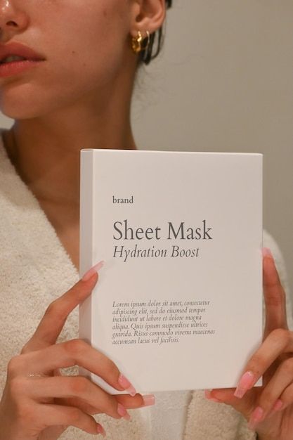 Sheet Mask Product Photography, Face Mask Product Photography, Sheet Mask Design, Sheet Mask Photography, Sheet Mask Packaging, Sheet Mask Aesthetic, Face Mask Photography, Holding Product, Folder Cover Design