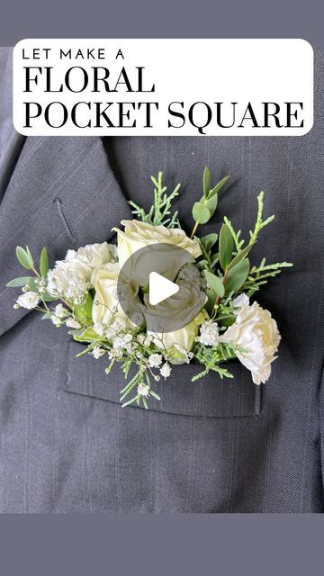 Flowers + Plants + Home Decor on Instagram Diy Mens Boutonniere, Bootinterieur Wedding, Prom Bouquet Ideas, Diy Boutonniere Wedding, Boutineer Ideas, Diy Boutonniere, Prom Bouquet, Floral Pocket Square, Plants Home Decor